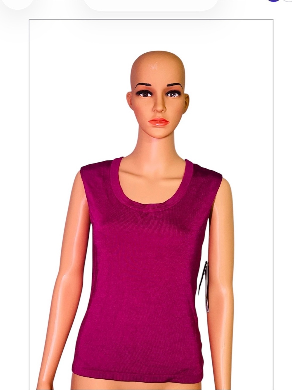 $59 Jones New York Sleeveless Tank Top - Deep Magenta size petite medium